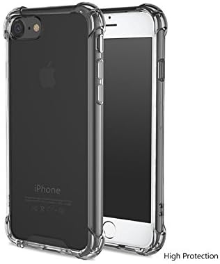 iPhone 7 case, ICESMART crystal clear TPU back cover with drop protection/shock absorption soft slim flexible transparent case for apple iPhone 7 - Smoke Black