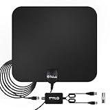 Hohosb TV Antenna for Digital TV Indoor [2019 Upgraded Version],Digital Amplified Indoor HDTV Antenna 60-120 Miles Range with Detachable Amplifier Signal Booster Support 4K 1080P UHF VHF Freeview HDTV