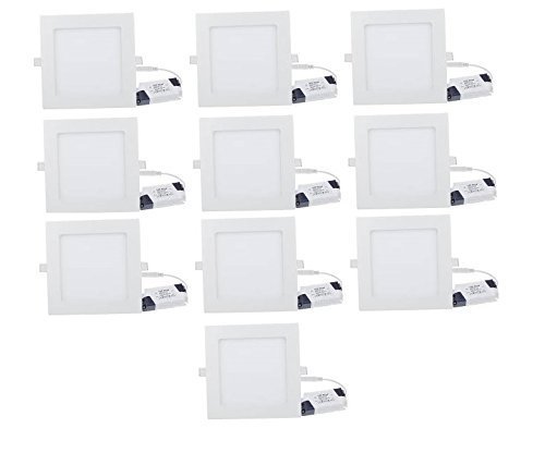 Citra Led Slim Panel Light Ceiling Lamp Square 6W White Pack of 10