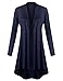 BILY Womens Open Front Lightweight Jersey Classic Long Sleeve Cardigan Navy XX-Large