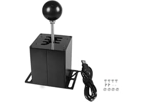 USB H Gear Shifter for PC Racing Games Sequential Gears Shifting Device Micro-Switch Sensors Plug and Play Driver-Free