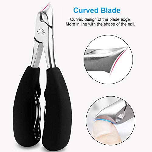 Large Toenail Clipper Cutter for Thick Toe Nails Men Seniors Elderly Stainless Steel,Ingrown Toenail Tool Nipper Wide Opening Professional Podiatrist with Lifter for Diabetic Tough Nails Curved Blades - Thumbnail 2