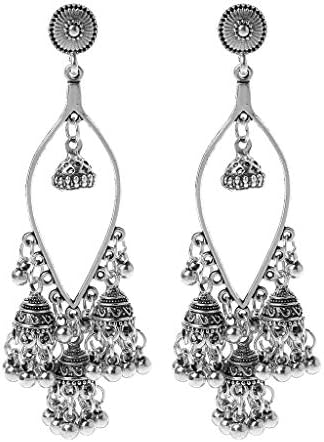 Jpwpowe Bollywood Ethnic Bridal Bride Kundan Jhumka Jhumki Indian Bahubali Drop Earrings