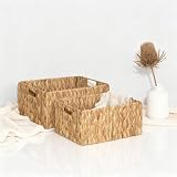 Wickerfield Woven Water Hyacinth Organiser Baskets Medium with Handles view 4