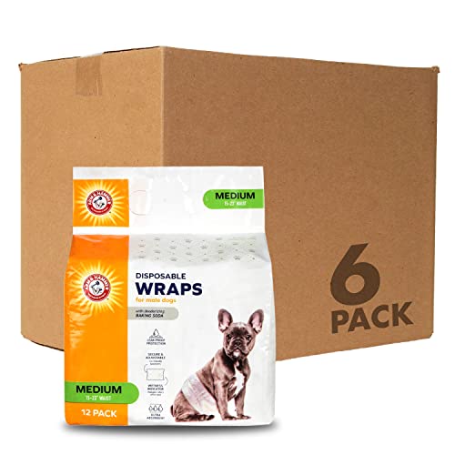 Arm & Hammer for Pets Male Dog Wraps, Medium 72 Ct UltraAbsorbent