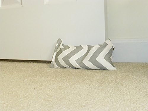 Doorstop in Grey Chevron Fabric Collection by Appleberry Attic, Unfilled Grey Door Stop