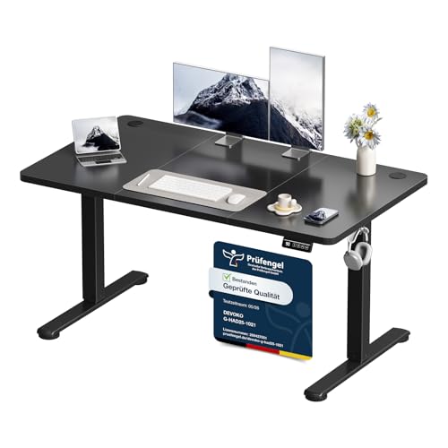 Devoko Elektrisch Höhenverstellbarer Schreibtisch 120 x 60cm,Schwarz