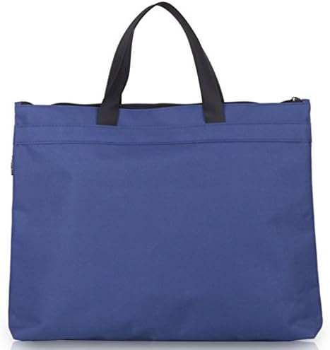 Large Filing File Bag Blue Portable Documents Pockets Case for Office Men Women - 15.3" x 11.3"