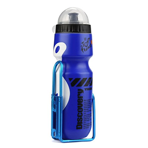 CSSD 650ML Outdoor Water Bottle ï¼† Holder Cage Rack Mountain Cycling Bike Bicycle Kit (Blue)
