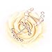 BODYA Nipple Ring Bars Double CZ Crystal Curved Arrow Body Piercing Jewelry Nipplerigns Pair 14G Rose Gold Tone