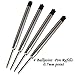 Zutan Luxury Ballpoint Pen Refills – 0.7 mm Elegant Black ink refills for Black and Silver, Leather Stitched and Silver Ballpoint Pen (Pack of 4)
