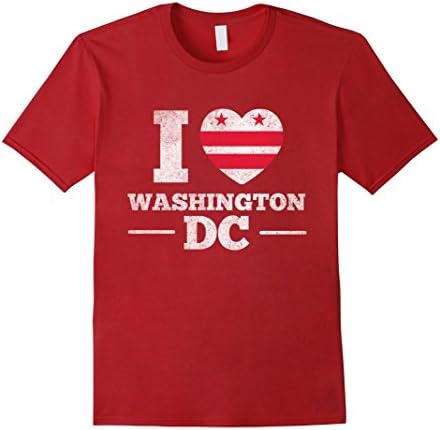 Mens Washington DC Flag TShirt USA Vintage Travel Gift Tee Shirt 3XL Cranberry