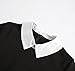 XQN Women's Summer Doll Collar Slim Ruffle Frill Tunic Pleated Dress (Black, Small)