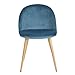 GreenForest Dining Chairs Set of 2, Mid Century Modern Kitchen Chairs Velvet Upholstered Accent Leisure Chairs for Living Room, Blue