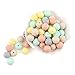 HAO JIE Baby Silicone Teether Beads 15MM 50pcs BPA Free Food Grade Teething Beads Mix-Color Series DIY Jewelry Chewable Nursing Necklace Accessories