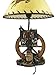 Western Saddle Table Lamp W/ Cowboy Print Shade