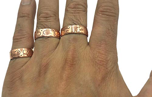 Set of 3 Hand Forged Copper Rings. Made with 100% Pure Raw Untreated Copper. Helps Reduce Finger Joi - //coolthings.us