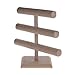 MyGift Beige Linen Triple Tier Jewelry Bracelet Organizer Display Stand
