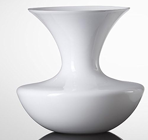 Ballerina White Glass Vase (Diameter 24cm x Height 23cm)