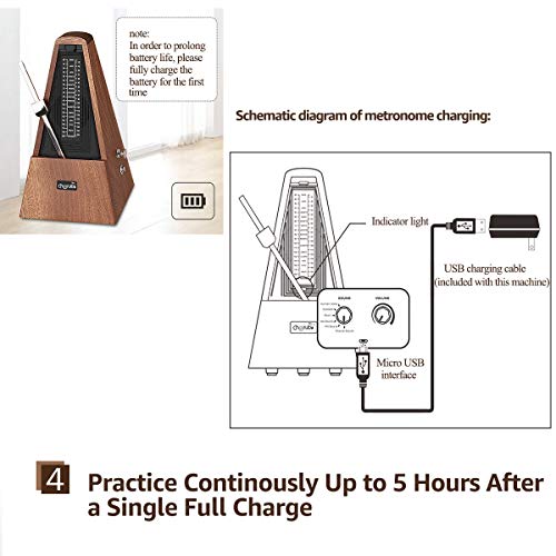Digital Piano Metronome with Volume Control, 6 Tones Available, Built