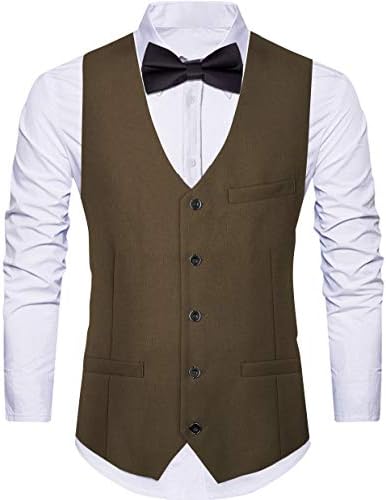Cyparissus Men's Suit Vest Tuxedo Vest Formal Dress Vest for Men with Pockets