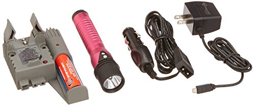 Streamlight74361 Strion 260-Lumen Bright and Compact Rechargeable LED Flashlight with 120V/100V AC/12V DC Piggyback Charger, Pink