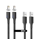 NetDot 2 Pack 2nd Generation Magnetic USB Charger Cable Adapter for iPhone 5, 5c, 5s, SE, 6, 6 Plus, 6s, 6s Plus, 7, 7 Plus(2 Pack silver)