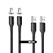 NetDot 2 Pack 2nd Generation 1M/3.3FT Nylon Braided USB2.0 Fast Charging & Sync Magnetic Lightning Cable for iPhone ( 3.3ft / 2 pack silver )