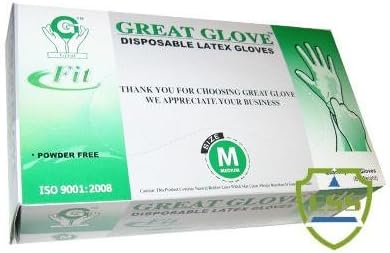 Great Glove - Latex Fit Powder Free Disposable Gloves - Size: Medium