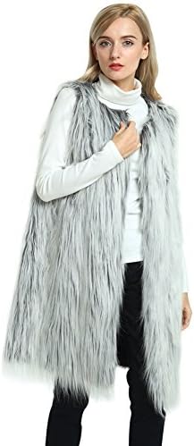 YIDUODE Faux Fur Winter Vest, Women's Fashion Sleeveless Fluffy Snaggy Soft Warm Coat