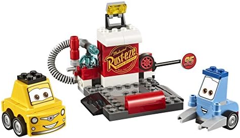 lego juniors guido and luigi's pit stop