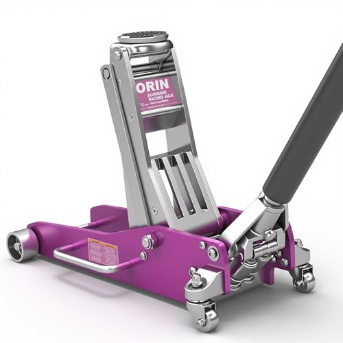 Torin Aluminum Floor Jack with Dual Piston Quick Lift: Floor Jack with Quick Lift Pump, 3 Ton (6,000 lb) Capacity, Pink