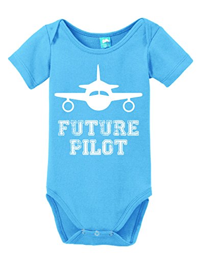 Future Pilot Printed Infant Bodysuit Baby Romper Light Blue 0-3 Month