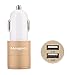 Meagoes Fast USB Car Charger Adapter (4.8A / 24W), with Dual Smart Ports for Apple Iphone 7/6s/6/Plus/5s/5c/5, Ipad, Ipod, Samsung Galaxy S8/S8+/S7/S6/Edge/S5/S4 ,Note 5/4, LG, HTC, and More [Gold]