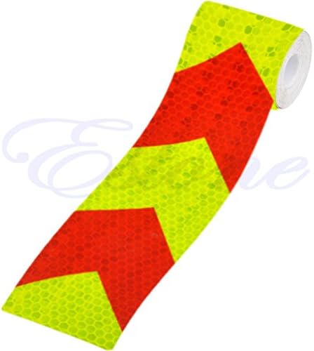 LinkinStar Super 2"x118" 3M Arrow Safety Warning Conspicuity Reflective Tape Strip Sticker (Red & Fluorescent)