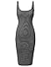 Made by Emma Women's Casual Basic Square Neck Striped Sleeveless Body-Con Midi Dress