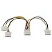 ZRM&E 2pcs 4Pin IDE PSU Power Splitter Cable D Type Large 4P Molex 1 Male to 3 Female Multiplier PC Fan Extension Cable