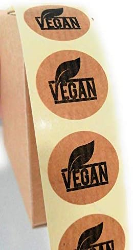 VEGAN Kraft Adhesive Labels (Pack of 500)