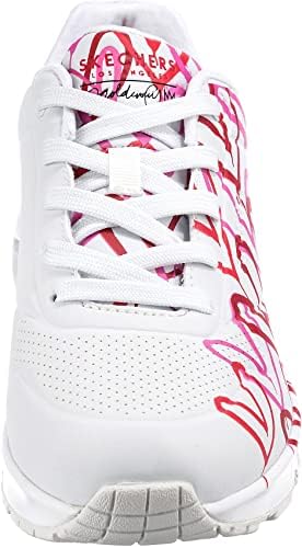 UNO SPREAD THE LOVE, Zapatillas para Mujer, White W Red And Pink Heart Print Durabuck / M, 39 EU