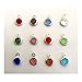 Bulk 24 Pieces Real Crystal Birthstone Charms with Jump Rings, 7mm Diameter, (2 of Each Month)