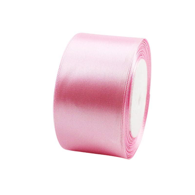 POPOYU 22m Wide Baby Pink Satin Ribbon 50mm for Wedding Car,Large Fabric Ribbon 2 Inch Car Ribbon Thick Baby Blue Ribbon for Crafting,Gift Wrapping,Wedding,Christmas,DIY,Hair Bows,Cake Decorations