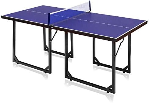 Multi-Use Midsize Foldable Compact Table Tennis Table Easy Storage Free Standing with Ebook