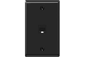 VCE Black Ethernet Wall Plate (UL Listed), 1-Port Cat6 Female to Female Wall Jack, Keystone Wall Plate with RJ45 Keystone Inline Coupler for Cat6/Cat5e/Cat5 Cables