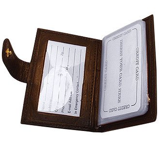 Cowhide Leather Credit Card Holder Black Wallet