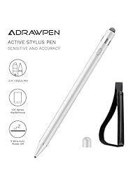 Adrawpen - Lápiz capacitivo recargable para Apple (punta ultrafina de 0.059 in, compatible con iPad iPhone iPad Pro iPad Mini, ideal para escribir y dibujar)