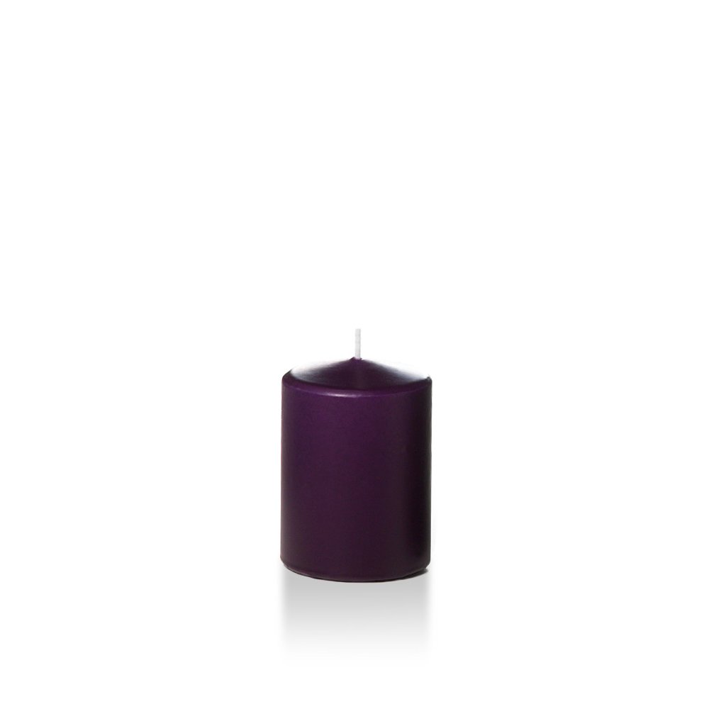 Yummi 3" x 4" Dark Purple Round Pillar Candles 3 per pack