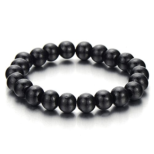 Mens womens wood bracelet, 10mm tibetan beads buddhist …