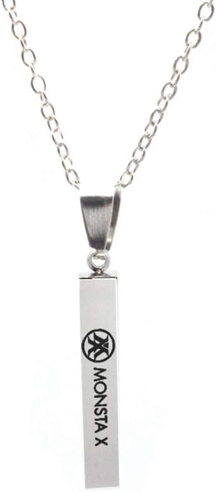 dfgjdryt meritorious Kpop BTS GOT7 EXO Twice Blackpink Same Paragraph Necklace Titanium Steel Lettering Sweater Necklace Boys Girls Necklace Gifts for Fans