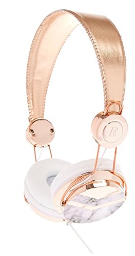 Claires rose gold-tone and marble print headphones
