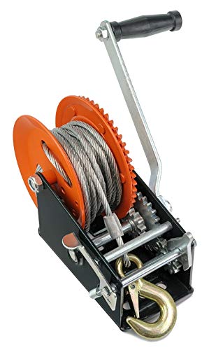 VERDA Seilwinde Handseilwinde Bootswinde Winde Stahlseil Gurtwinde Textilband (3000lbs mit Stahlseil) – Bild 7